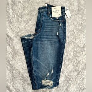 Abercrombie & Fitch The Skinny High Rise Distressed Jeans